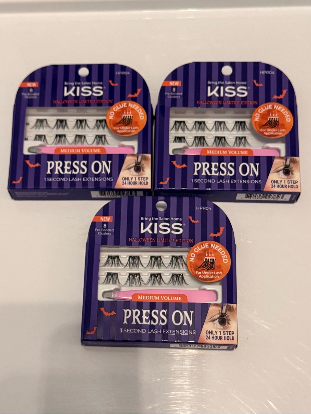 KISS Medium Volume Press On Halloween Lash Extensions (Bundle of 3)